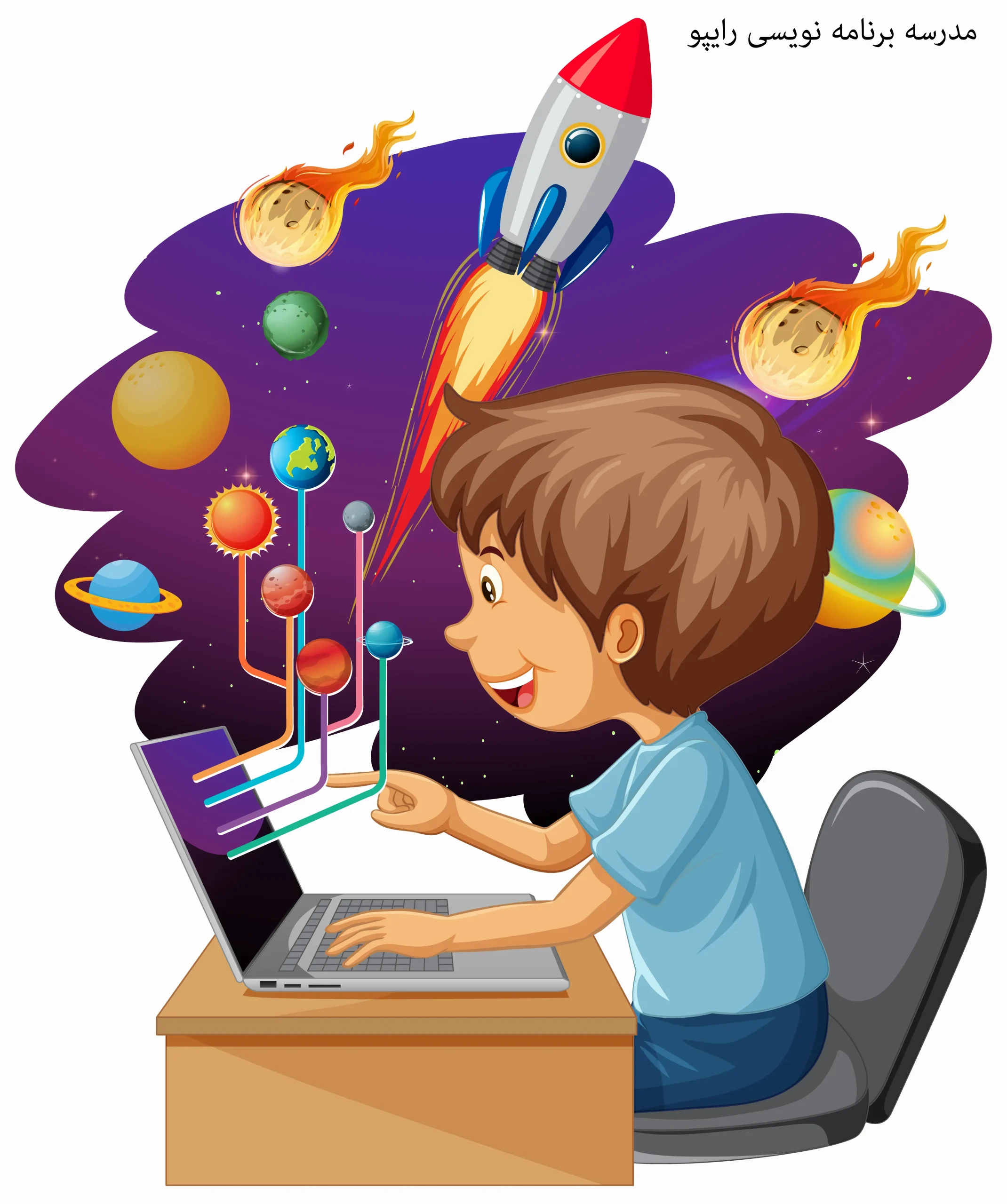 عکس کودک درحال یادگیری